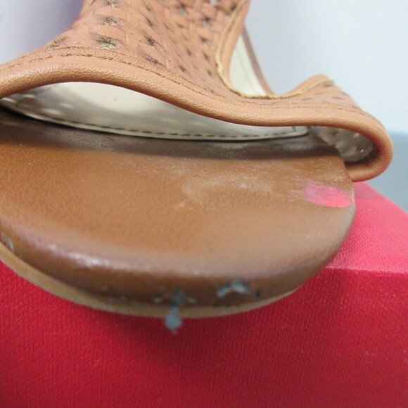 Vince Camuto Women Perforated Leather Sandal Bootie High Heels Size 7 Brown 506 - Picture 3 of 10